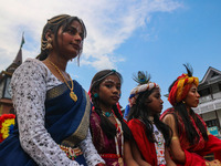 Hindu devotees celebrate the Janmashtami festival that marks the birthday of the Hindu god Krishna with a procession in Srinagar, Jammu and...