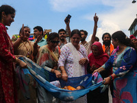 Hindu devotees celebrate the Janmashtami festival that marks the birthday of the Hindu god Krishna with a procession in Srinagar, Jammu and...