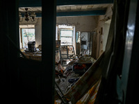 A house is seen damaged as its owner is killed by the Russian missile attack in Zaporizhzhia region, southeastern Ukraine, on August 26, 202...