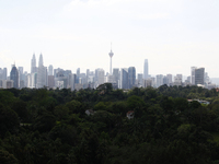 View of Kuala Lumpur city center from a distance in Kuala Lumpur, Malaysia, on April 2, 2021. (