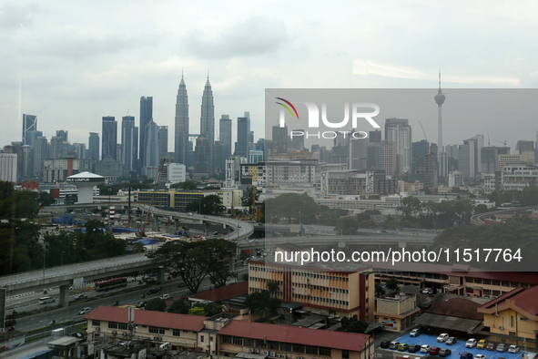 View of Kuala Lumpur city center from a distance in Kuala Lumpur, Malaysia, on April 9, 2021. 