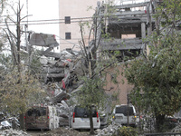 A hotel is damaged by a Russian ballistic missile attack in Kryvyi Rih, Ukraine, on August 26, 2024, which claims the lives of two people an...