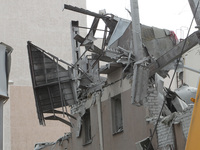 A hotel is damaged by a Russian ballistic missile attack in Kryvyi Rih, Ukraine, on August 26, 2024, which claims the lives of two people an...