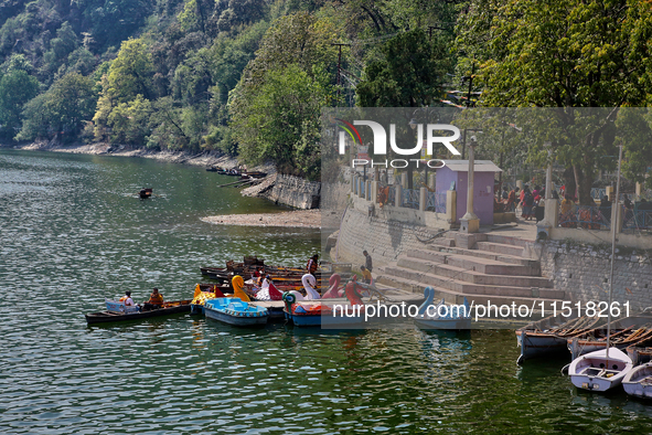 Naini Lake (Naini Tal) is in Nainital, Uttarakhand, India, on April 21, 2024. 