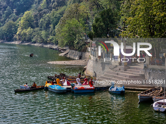 Naini Lake (Naini Tal) is in Nainital, Uttarakhand, India, on April 21, 2024. (