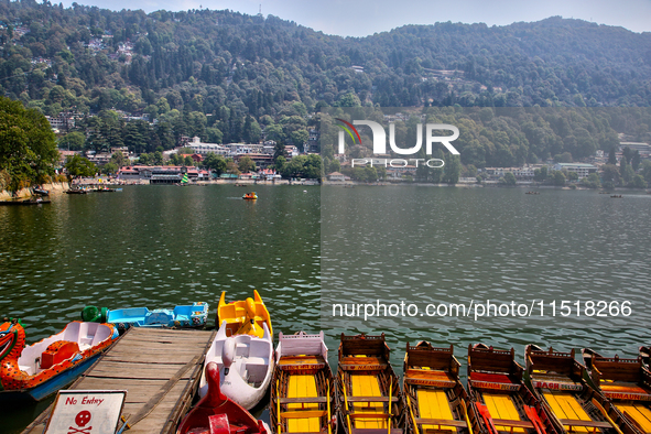 Naini Lake (Naini Tal) is in Nainital, Uttarakhand, India, on April 21, 2024. 