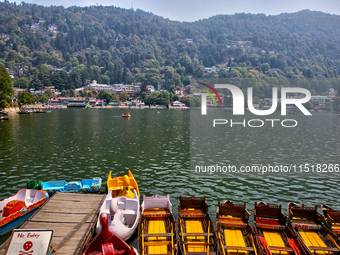 Naini Lake (Naini Tal) is in Nainital, Uttarakhand, India, on April 21, 2024. (