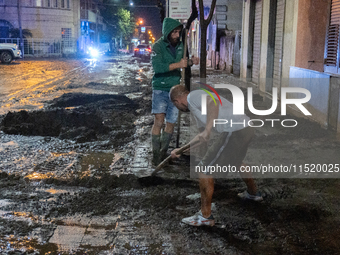 A flash flood occurs in Baiano, in the province of Avellino, on August 27. In the late afternoon, the streets become torrents of mud that in...