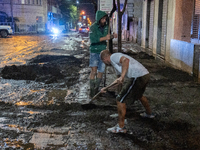 A flash flood occurs in Baiano, in the province of Avellino, on August 27. In the late afternoon, the streets become torrents of mud that in...