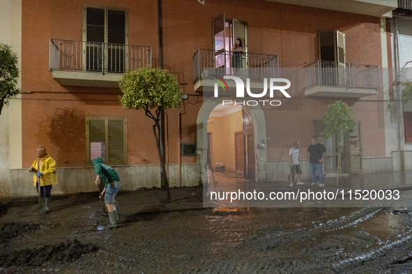 A flash flood occurs in Baiano, in the province of Avellino, on August 27. In the late afternoon, the streets become torrents of mud that in...