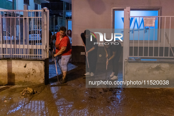 A flash flood occurs in Baiano, in the province of Avellino, on August 27. In the late afternoon, the streets become torrents of mud that in...