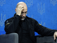 Ukrainian Prime Minister Denys Shmyhal attends the Ukraine 2024 Independence forum, while Russia continues its attack on Ukraine, in Kyiv, U...