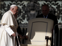 Pope Francis leads the weekly General Audience in Saint Peter's Square, Vatican City, on August 28, 2024. (