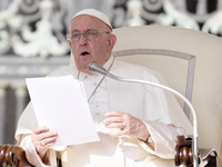 Pope Francis leads the weekly General Audience in Saint Peter's Square, Vatican City, on August 28, 2024. (