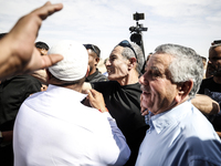 Qaid Farhan Alkadi, a Bedouin Israeli hostage who is kidnapped in the deadly October 7 Hamas attack, is greeted by his friends and family af...