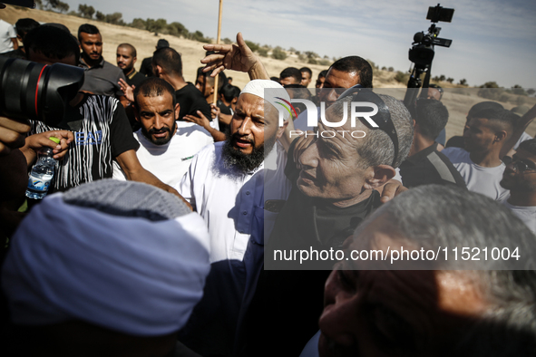 Qaid Farhan Alkadi, a Bedouin Israeli hostage who is kidnapped in the deadly October 7 Hamas attack, is greeted by his friends and family af...