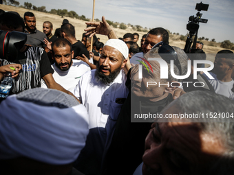 Qaid Farhan Alkadi, a Bedouin Israeli hostage who is kidnapped in the deadly October 7 Hamas attack, is greeted by his friends and family af...