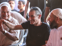 Qaid Farhan Alkadi, a Bedouin Israeli hostage who is kidnapped in the deadly October 7 Hamas attack, is greeted by his friends and family af...