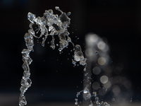 Water from a fountain is seen at Harry Blum Square in Cologne, Germany, on August 28, 2024. (