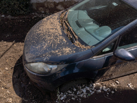 The residents of San Felice a Cancello, in the province of Caserta, deal with the aftermath of the mudslide and water that pour into the tow...