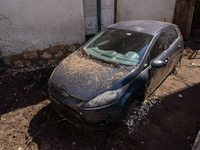 The residents of San Felice a Cancello, in the province of Caserta, deal with the aftermath of the mudslide and water that pour into the tow...