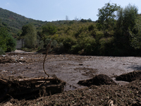 The residents of San Felice a Cancello, in the province of Caserta, deal with the aftermath of the mudslide and water that pour into the tow...