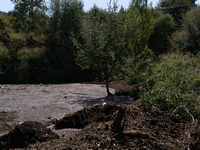 The residents of San Felice a Cancello, in the province of Caserta, deal with the aftermath of the mudslide and water that pour into the tow...