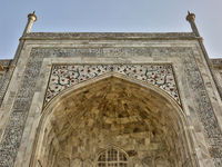 Detail of the Taj Mahal in Agra, Uttar Pradesh, India, on May 5, 2022. (