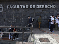 Students and workers of the Faculty of Law of the UNAM protest on August 28, 2024, at the University City facilities in Mexico City, Mexico,...