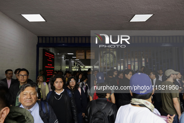 Students and workers of the Faculty of Law of the UNAM protest on August 28, 2024, at the University City facilities in Mexico City, Mexico,...