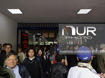 Students and workers of the Faculty of Law of the UNAM protest on August 28, 2024, at the University City facilities in Mexico City, Mexico,...