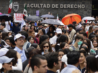 Students and workers of the Faculty of Law of the UNAM protest on August 28, 2024, at the University City facilities in Mexico City, Mexico,...