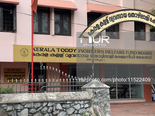 The Kerala Toddy Workers Welfare Fund Board building is in Thiruvananthapuram (Trivandrum), Kerala, India, on April 16, 2024. 