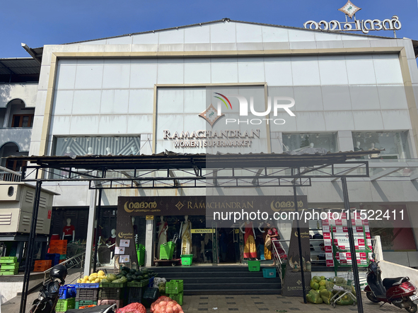 Ramachandran supermarket and Women's clothing shop in Thiruvananthapuram, Kerala, India, on April 16, 2024. 