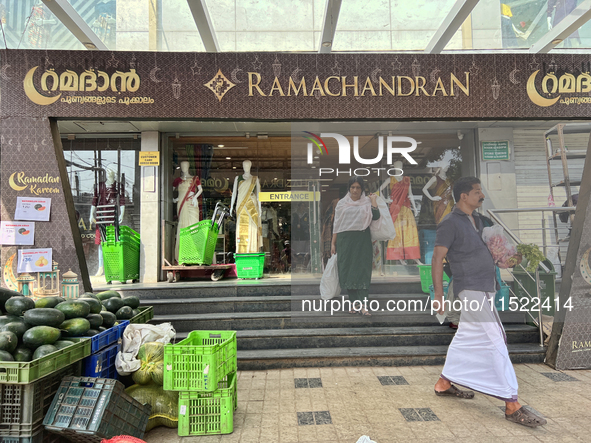 Ramachandran supermarket and women's clothing shop in Thiruvananthapuram, Kerala, India, on April 16, 2024. 