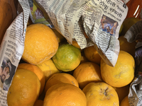 Oranges are at a shop in Thiruvananthapuram (Trivandrum), Kerala, India, on April 16, 2024. (