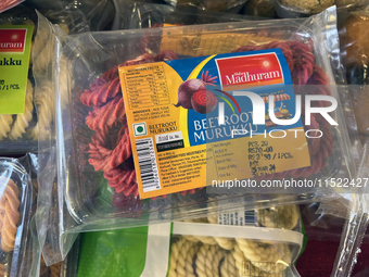 Murukku snacks display at a shop in Thiruvananthapuram (Trivandrum), Kerala, India, on April 01, 2024. (