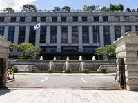 In front of the Constitutional Court in Jongno-gu, Seoul, South Korea, on August 29, 2024, youth climate litigants and citizen groups involv...