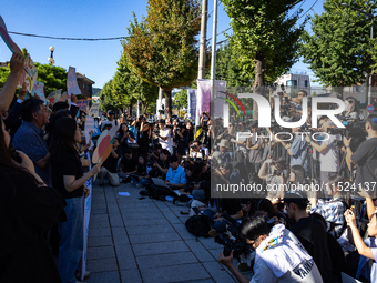 At a joint press conference in front of the Constitutional Court in Jongno-gu, Seoul, South Korea, on August 29, 2024, youth climate litigan...