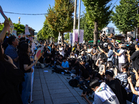 At a joint press conference in front of the Constitutional Court in Jongno-gu, Seoul, South Korea, on August 29, 2024, youth climate litigan...