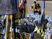 Ukrainians honor the memory of fallen soldiers on the Day of Remembrance of Ukraine's Defenders, amid Russia's attack on Ukraine, at Indepen...