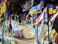 Ukrainians honor the memory of fallen soldiers on the Day of Remembrance of Ukraine's Defenders, amid Russia's attack on Ukraine, at Indepen...