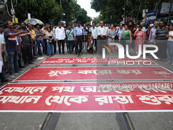 Citizens participate in ''Claim the Way'' during a protest rally against the rape and murder of a PGT woman doctor at Government-run R G Kar...