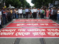 Citizens participate in ''Claim the Way'' during a protest rally against the rape and murder of a PGT woman doctor at Government-run R G Kar...