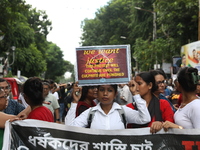 Citizens participate in ''Claim the Way'' during a protest rally against the rape and murder of a PGT woman doctor at Government-run R G Kar...