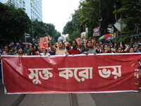 Citizens participate in ''Claim the Way'' during a protest rally against the rape and murder of a PGT woman doctor at Government-run R G Kar...