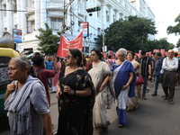 Citizens participate in ''Claim the Way'' during a protest rally against the rape and murder of a PGT woman doctor at Government-run R G Kar...