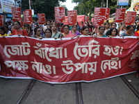 Citizens participate in ''Claim the Way'' during a protest rally against the rape and murder of a PGT woman doctor at Government-run R G Kar...