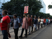 Citizens participate in ''Claim the Way'' during a protest rally against the rape and murder of a PGT woman doctor at Government-run R G Kar...