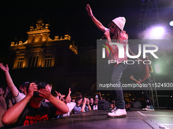 KRAKOW, POLAND - AUGUST 28:
The evangelistic band No Longer Music (NLM), performing at Krakow's UNESCO Market Square, on August 28, 2024, in...